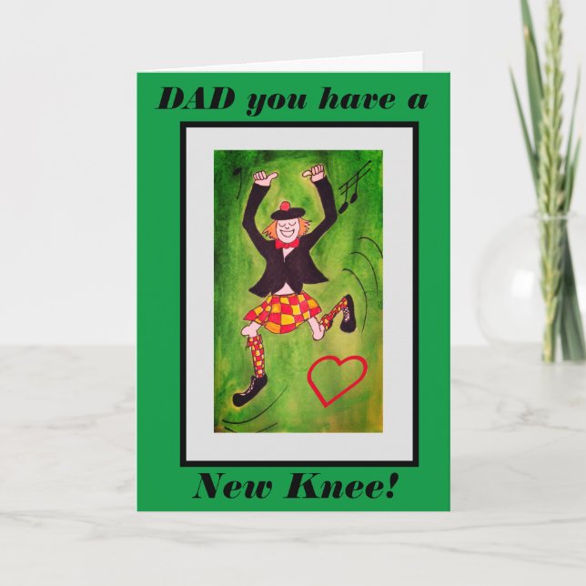 New Knee Highland dancer Card Pappa Helgkort (Framsida)