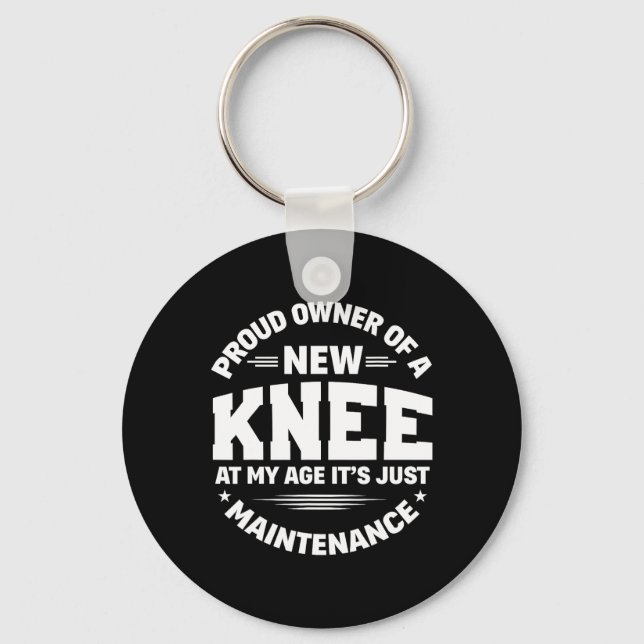 New Knee Replacement Surgery Get Well Recovery Gag Nyckelring (Framsida)