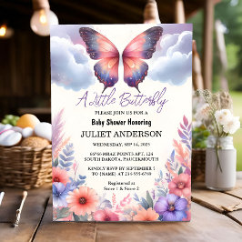 New Kryp Boho Soft Glow Live Butterfly Baby Shower Inbjudningar
