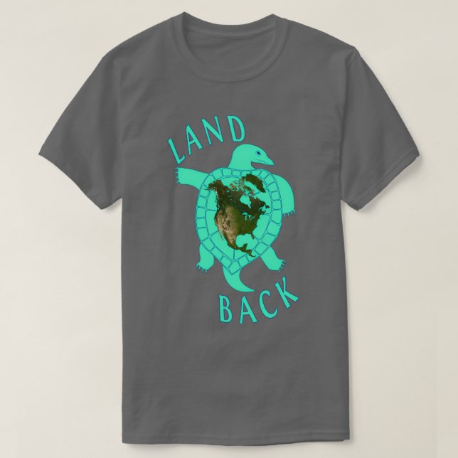 New Land Back Turtle Island T Shirt (Design framsida)