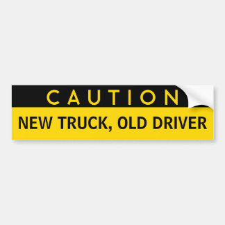 New Lastbil, Old Driver Funny Bumper Sticker Bildekal