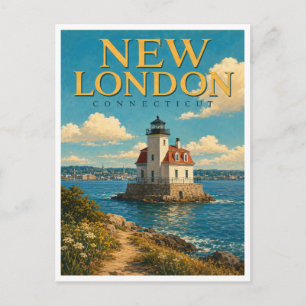 New London Connecticut Ledge Lighthouse GeoSaga Vykort