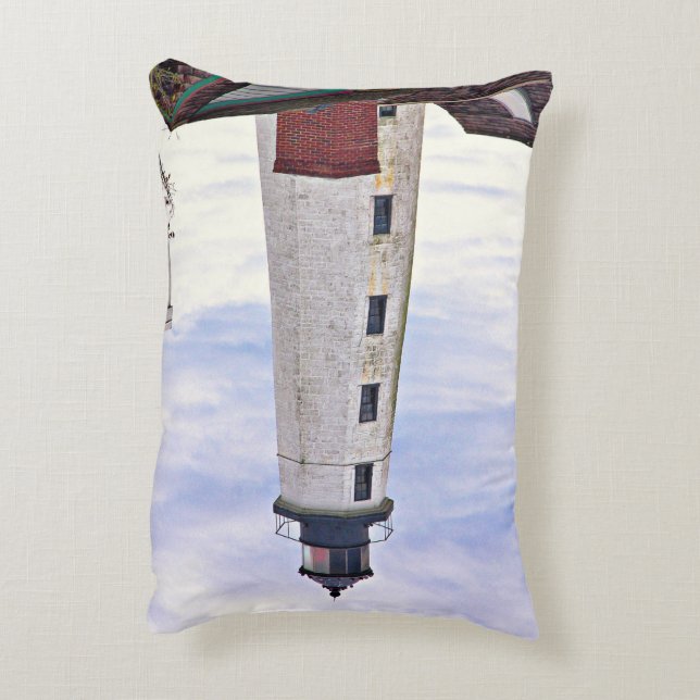 New London Harbour Lighthouse Connecticut Pillow Prydnadskudde (Baksidan(Vertikal))