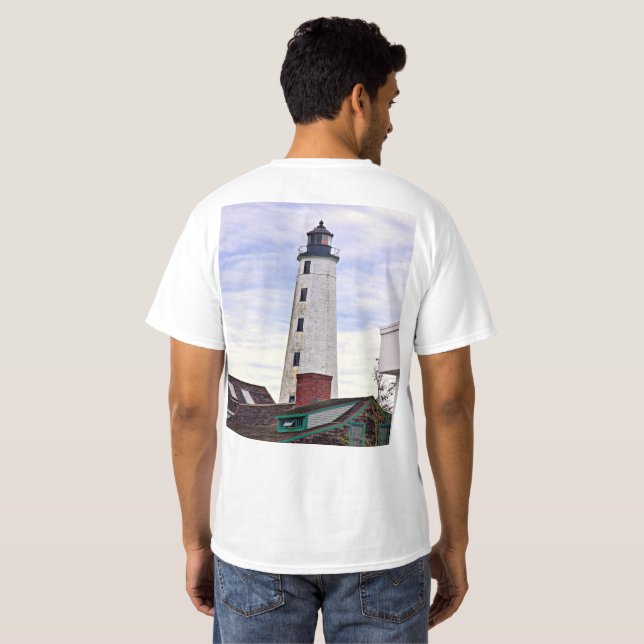 New London Harbour Lighthouse CT dubbla Sida TShir T Shirt (Hel baksida)
