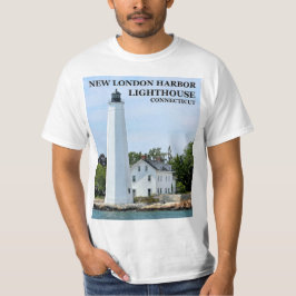 New London Harbour Lighthouse CT dubbla Sida TShir T Shirt