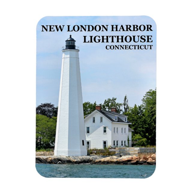 New London Harbour Lighthouse, CT Photo Magnet (Vertikal)