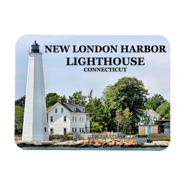 New London Harbour Lighthouse, CT Photo Magnet (Horisontell)