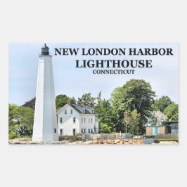 New London Harbour Lighthouse, CT Stickers Rektangulärt Klistermärke