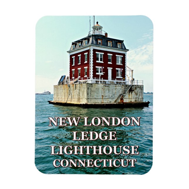 New London Ledge Light, Connecticut Photo Magnet (Vertikal)