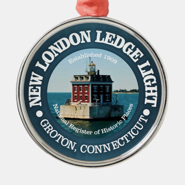 New London Ledge Light Julgransprydnad Metall (Framsidan)