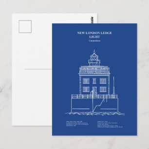 New London Ledge Lighthouse - Connecticut – AD Vykort