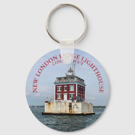 New London Ledge Lighthouse, Connecticut Keychain Nyckelring