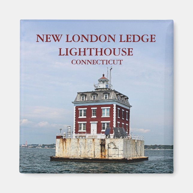 New London Ledge Lighthouse, Connecticut Magnet (Framsidan)