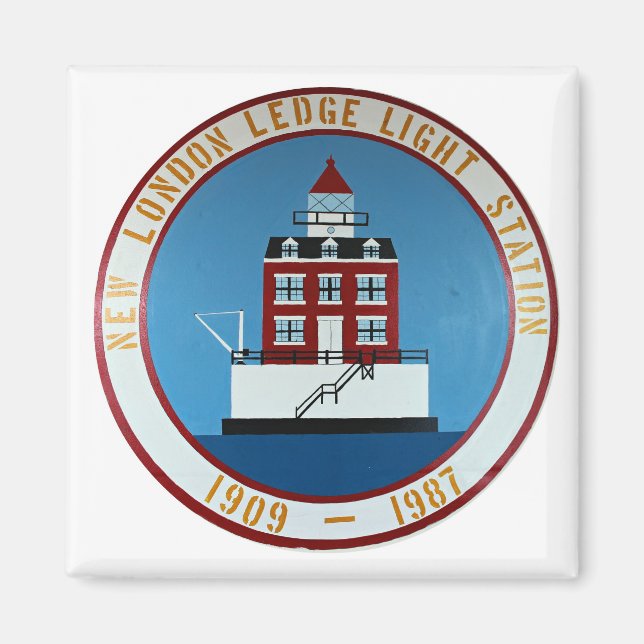 New London Ledge Lighthouse, Connecticut Magnet (Framsidan)