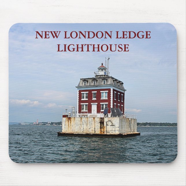 New London Ledge Lighthouse, Connecticut Mousepad Musmatta (Framsidan)