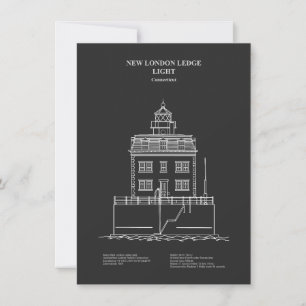 New London Ledge Lighthouse - Connecticut – PD Anteckningskort
