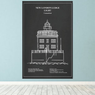 New London Ledge Lighthouse - Connecticut – PD Canvastryck