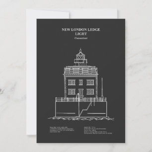 New London Ledge Lighthouse - Connecticut - PD Tack Kort