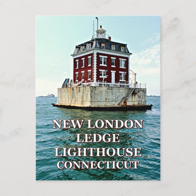 New London Ledge Lighthouse, Connecticut Postcard Vykort (Framsida)