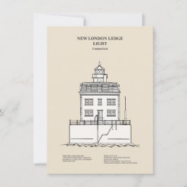 New London Ledge Lighthouse - Connecticut - SBD Anteckningskort