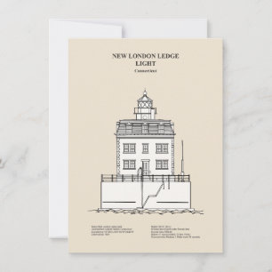 New London Ledge Lighthouse - Connecticut - SBD Anteckningskort