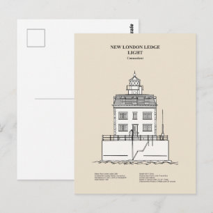 New London Ledge Lighthouse - Connecticut - SBD Vykort