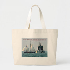 New London Ledge Lighthouse, Connecticut Tote Bag Jumbo Tygkasse