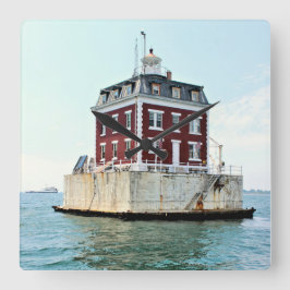 New London Ledge Lighthouse Connecticut Wall Clock Fyrkantig Klocka