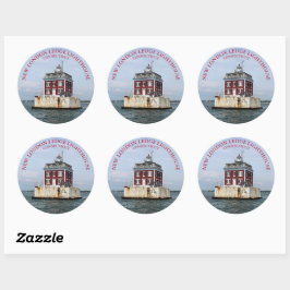 New London Ledge Lighthouse, CT Round Sticker Runt Klistermärke