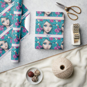 New London Princess med Turquise Hair och Öga Presentpapper