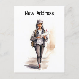 New Mail Adress Flytta-meddelande Vykort