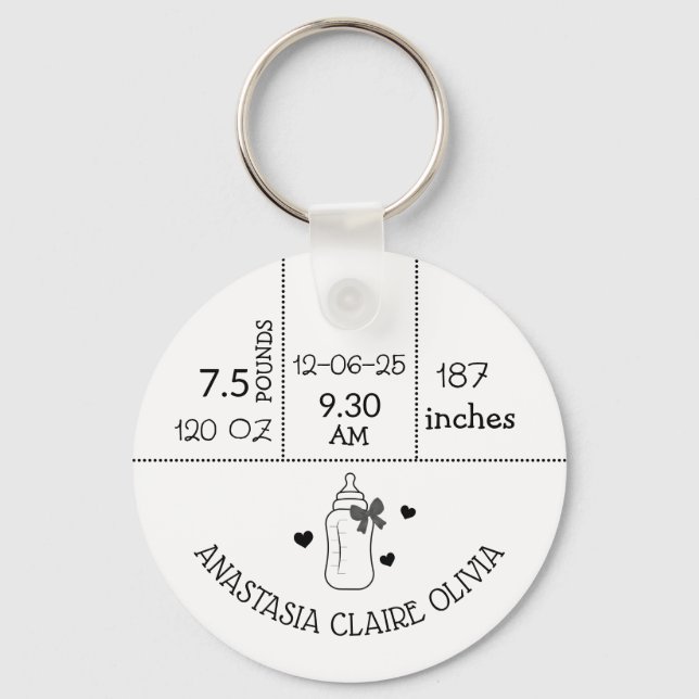 New mamma Baby ankomst baby stater nyfödd bebis Gi Nyckelring (Framsida)