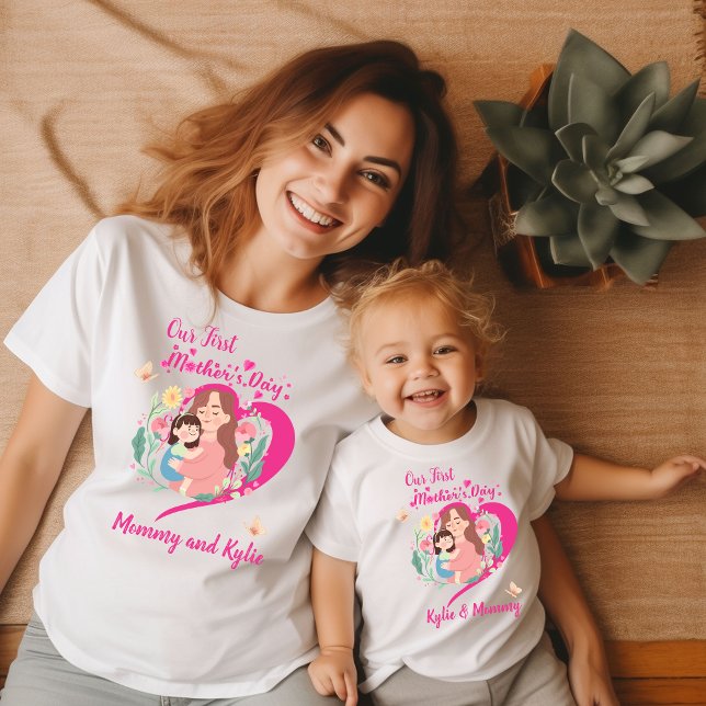 New mamma Baby och mamma First Mors dag Matching T Shirt (Skapare uppladdad)