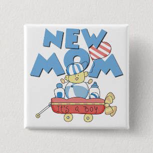 New mamma Det är en pojk- och gåvor. Knapp