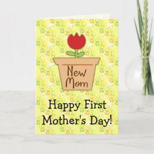 New mamma First Mors dag, Cute Tulip Flower Kort