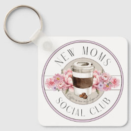 New mamma Humor, kaffe är vårt enda hopp Nyckelring