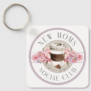 New mamma Humor, kaffe är vårt enda hopp Nyckelring