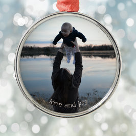 New mamma Kärlek och Joy Photo jul Metall Ornamen Julgransprydnad Metall