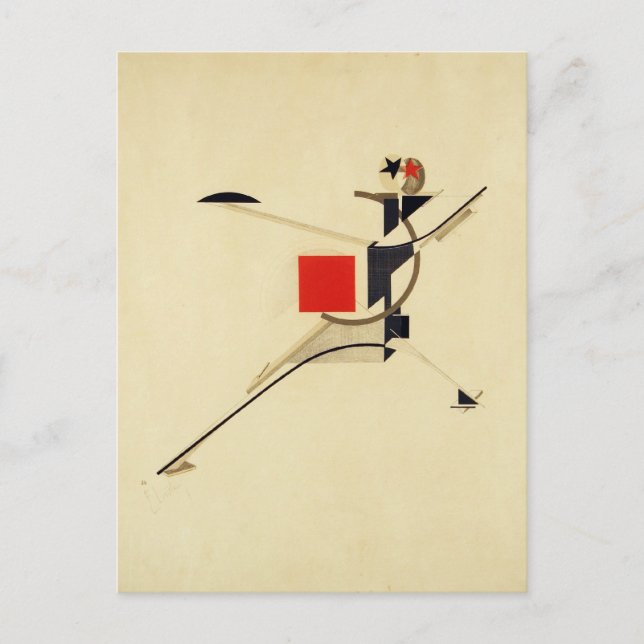 New Man by El Lissitzky Abstrakt Vykort (Framsida)