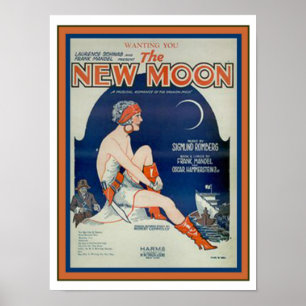 "New Måne" Art Deco Lakan Music Cover 12 x 16 Poster