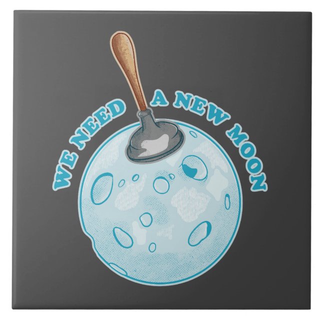 New måne astrology astronomy kakelplatta (Framsidan)