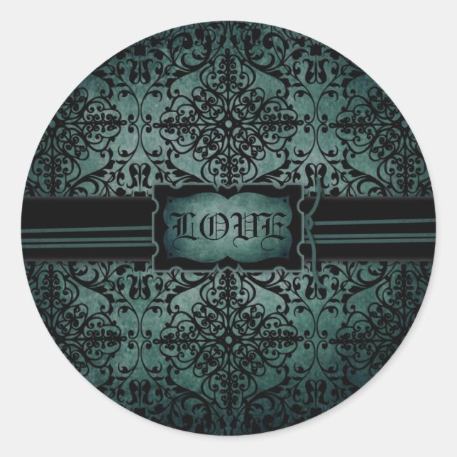 New Måne KÄRLEK Sticker Runt Klistermärke (Framsida)