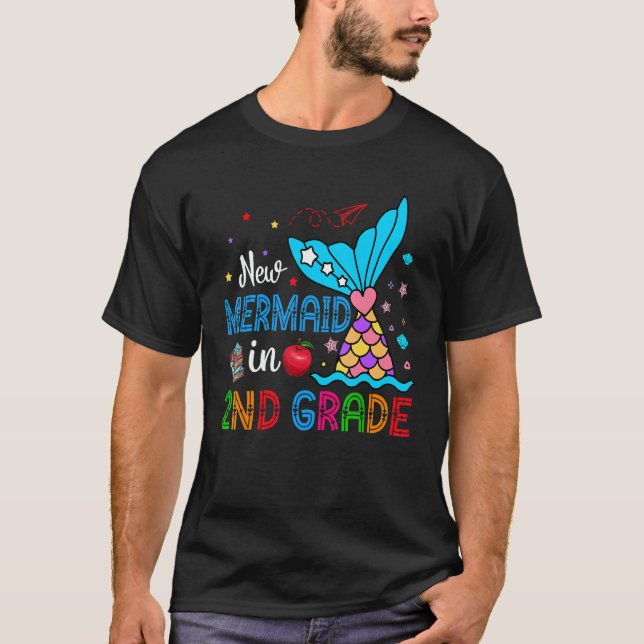 New Mermaid In 2nd Grade Matching Mermaid  Student T Shirt (Framsida)