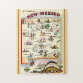 New Mexico  11x14 illustrated Map Pussel