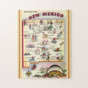New Mexico 11x14 illustrerad karta Pussel