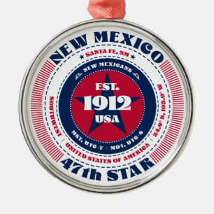 New mexico 47:e statliga juldagen julgransprydnad metall