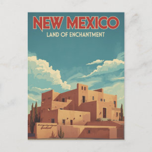 New Mexico Adobe Landskap Vykort