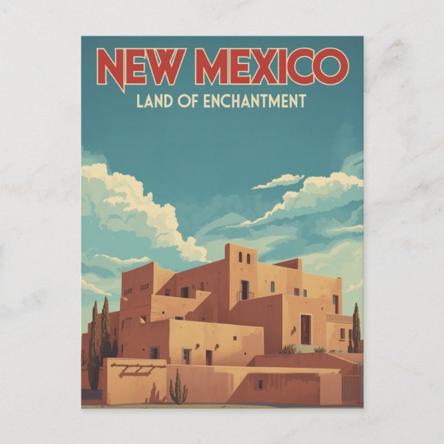New Mexico Adobe Landskap Vykort (Framsida)