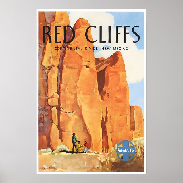 New Mexico Affisch Röda Klippor Tryck Santa Fe (Framsidan)
