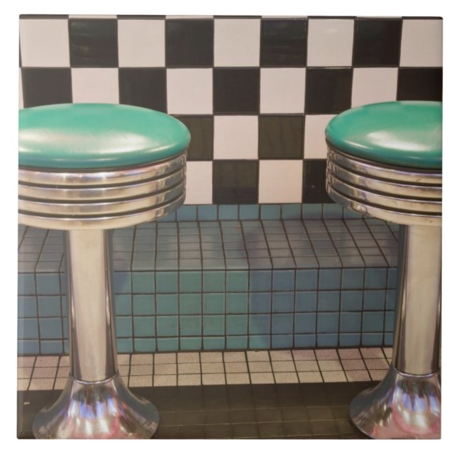 New Mexico, Albuquerque. The 66 Diner längs Kakelplatta (Framsidan)